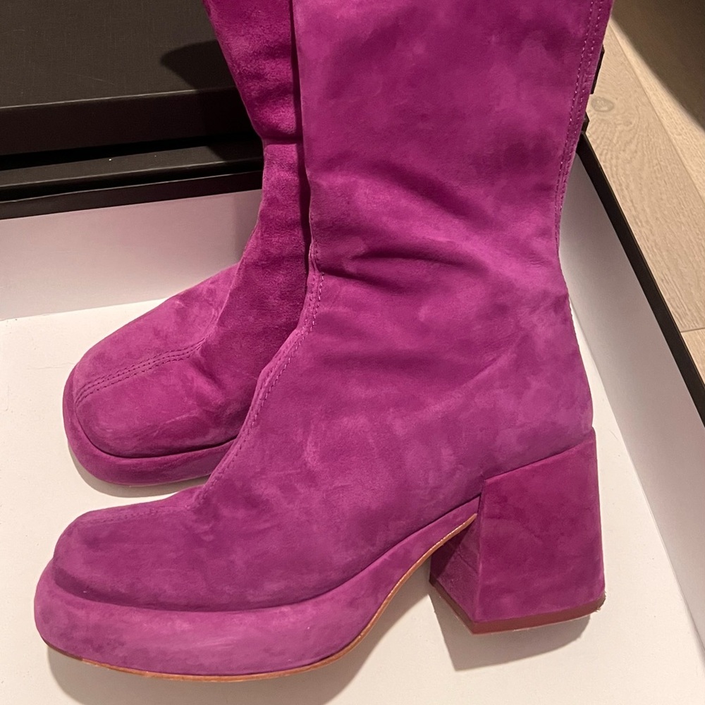 E8 by Miista Chic Purple Suede Platform Ankle Boots Size 40 - Picture 4 of 6